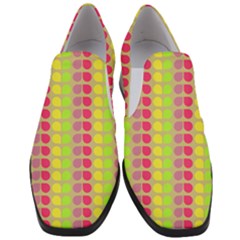 Colorful Leaf Pattern Women Slip On Heel Loafers