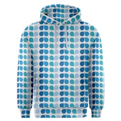 Blue Green Leaf Pattern Men s Overhead Hoodie by GardenOfOphir