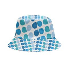 Blue Green Leaf Pattern Inside Out Bucket Hat by GardenOfOphir