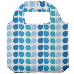 Blue Green Leaf Pattern Foldable Grocery Recycle Bag by GardenOfOphir