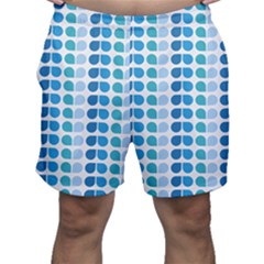 Blue Green Leaf Pattern Men s Shorts by GardenOfOphir