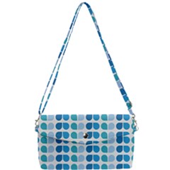 Blue Green Leaf Pattern Removable Strap Clutch Bag by GardenOfOphir