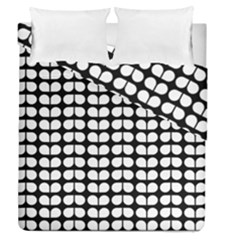 Black And White Leaf Pattern Duvet Cover Double Side (queen Size) by GardenOfOphir