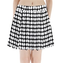 Black And White Leaf Pattern Pleated Mini Skirt by GardenOfOphir