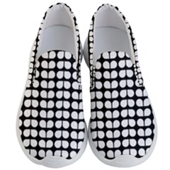 Black And White Leaf Pattern Men s Lightweight Slip Ons by GardenOfOphir