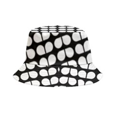 Black And White Leaf Pattern Bucket Hat by GardenOfOphir