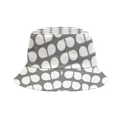 Gray And White Leaf Pattern Bucket Hat