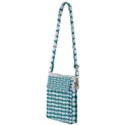 Teal And White Leaf Pattern Multi Function Travel Bag View1