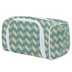 Modern Retro Chevron Patchwork Pattern Toiletries Pouch by GardenOfOphir