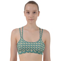 Modern Retro Chevron Patchwork Pattern Line Them Up Sports Bra by GardenOfOphir