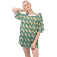 Modern Retro Chevron Patchwork Pattern Oversized Chiffon Top by GardenOfOphir