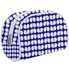 Blue And White Leaf Pattern Make Up Case (large) by GardenOfOphir