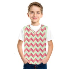 Modern Retro Chevron Patchwork Pattern Kids  Basketball Tank Top by GardenOfOphir