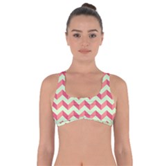 Modern Retro Chevron Patchwork Pattern Got No Strings Sports Bra by GardenOfOphir