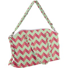 Modern Retro Chevron Patchwork Pattern Canvas Crossbody Bag by GardenOfOphir