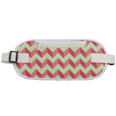 Modern Retro Chevron Patchwork Pattern Rounded Waist Pouch by GardenOfOphir