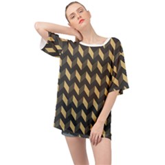 Modern Retro Chevron Patchwork Pattern Oversized Chiffon Top by GardenOfOphir