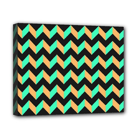 Modern Retro Chevron Patchwork Pattern Canvas 10  X 8  (stretched) by GardenOfOphir