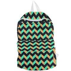 Modern Retro Chevron Patchwork Pattern Foldable Lightweight Backpack by GardenOfOphir