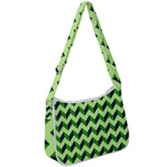 Modern Retro Chevron Patchwork Pattern Zip Up Shoulder Bag by GardenOfOphir