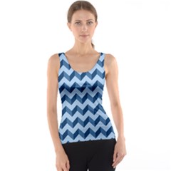 Modern Retro Chevron Patchwork Pattern Tank Top