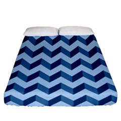 Modern Retro Chevron Patchwork Pattern Fitted Sheet (Queen Size)