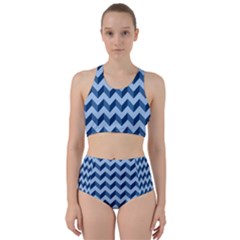 Modern Retro Chevron Patchwork Pattern Racer Back Bikini Set