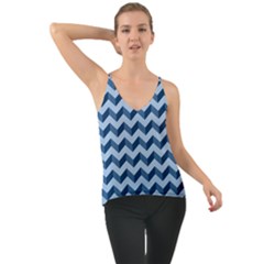 Modern Retro Chevron Patchwork Pattern Chiffon Cami