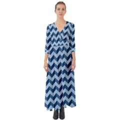 Modern Retro Chevron Patchwork Pattern Button Up Boho Maxi Dress