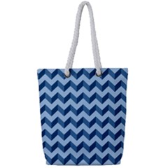 Modern Retro Chevron Patchwork Pattern Full Print Rope Handle Tote (Small)