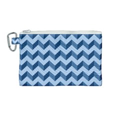 Modern Retro Chevron Patchwork Pattern Canvas Cosmetic Bag (Medium)