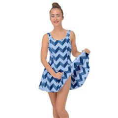 Modern Retro Chevron Patchwork Pattern Inside Out Casual Dress