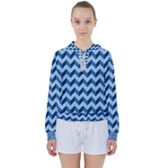 Modern Retro Chevron Patchwork Pattern Women s Tie Up Sweat