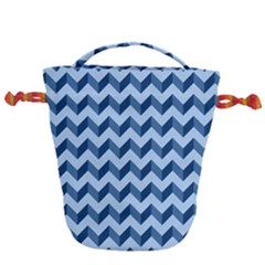 Modern Retro Chevron Patchwork Pattern Drawstring Bucket Bag