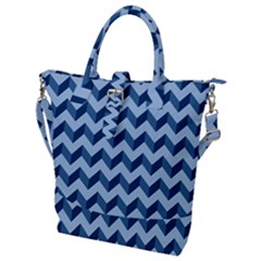 Modern Retro Chevron Patchwork Pattern Buckle Top Tote Bag