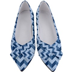 Modern Retro Chevron Patchwork Pattern Women s Bow Heels