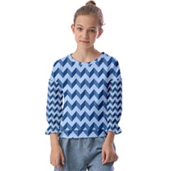 Modern Retro Chevron Patchwork Pattern Kids  Cuff Sleeve Top