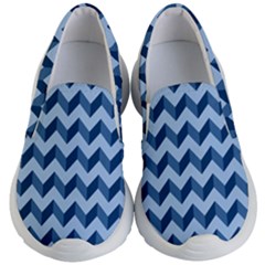 Modern Retro Chevron Patchwork Pattern Kids Lightweight Slip Ons by GardenOfOphir