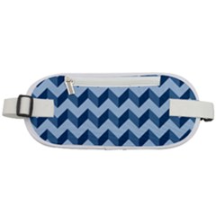 Modern Retro Chevron Patchwork Pattern Rounded Waist Pouch by GardenOfOphir