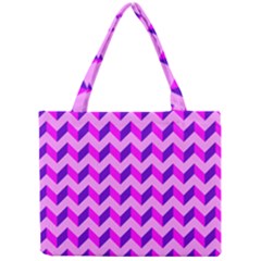 Modern Retro Chevron Patchwork Pattern Mini Tote Bag