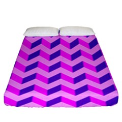 Modern Retro Chevron Patchwork Pattern Fitted Sheet (King Size)