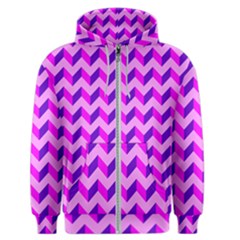 Modern Retro Chevron Patchwork Pattern Men s Zipper Hoodie