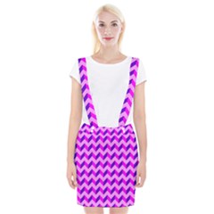 Modern Retro Chevron Patchwork Pattern Braces Suspender Skirt