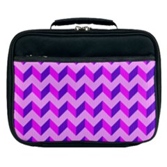 Modern Retro Chevron Patchwork Pattern Lunch Bag