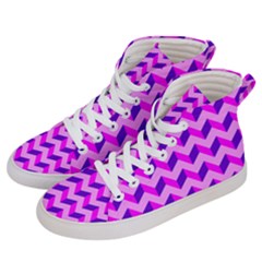 Modern Retro Chevron Patchwork Pattern Men s Hi-Top Skate Sneakers