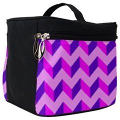 Modern Retro Chevron Patchwork Pattern Make Up Travel Bag (Big)