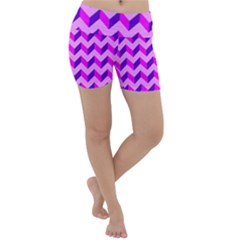 Modern Retro Chevron Patchwork Pattern Lightweight Velour Yoga Shorts