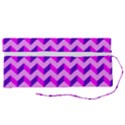 Modern Retro Chevron Patchwork Pattern Roll Up Canvas Pencil Holder (S) View2