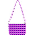 Modern Retro Chevron Patchwork Pattern Double Gusset Crossbody Bag View1