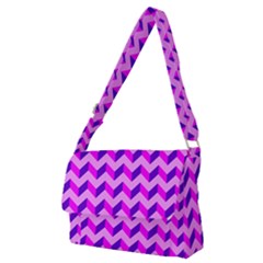 Modern Retro Chevron Patchwork Pattern Full Print Messenger Bag (M)